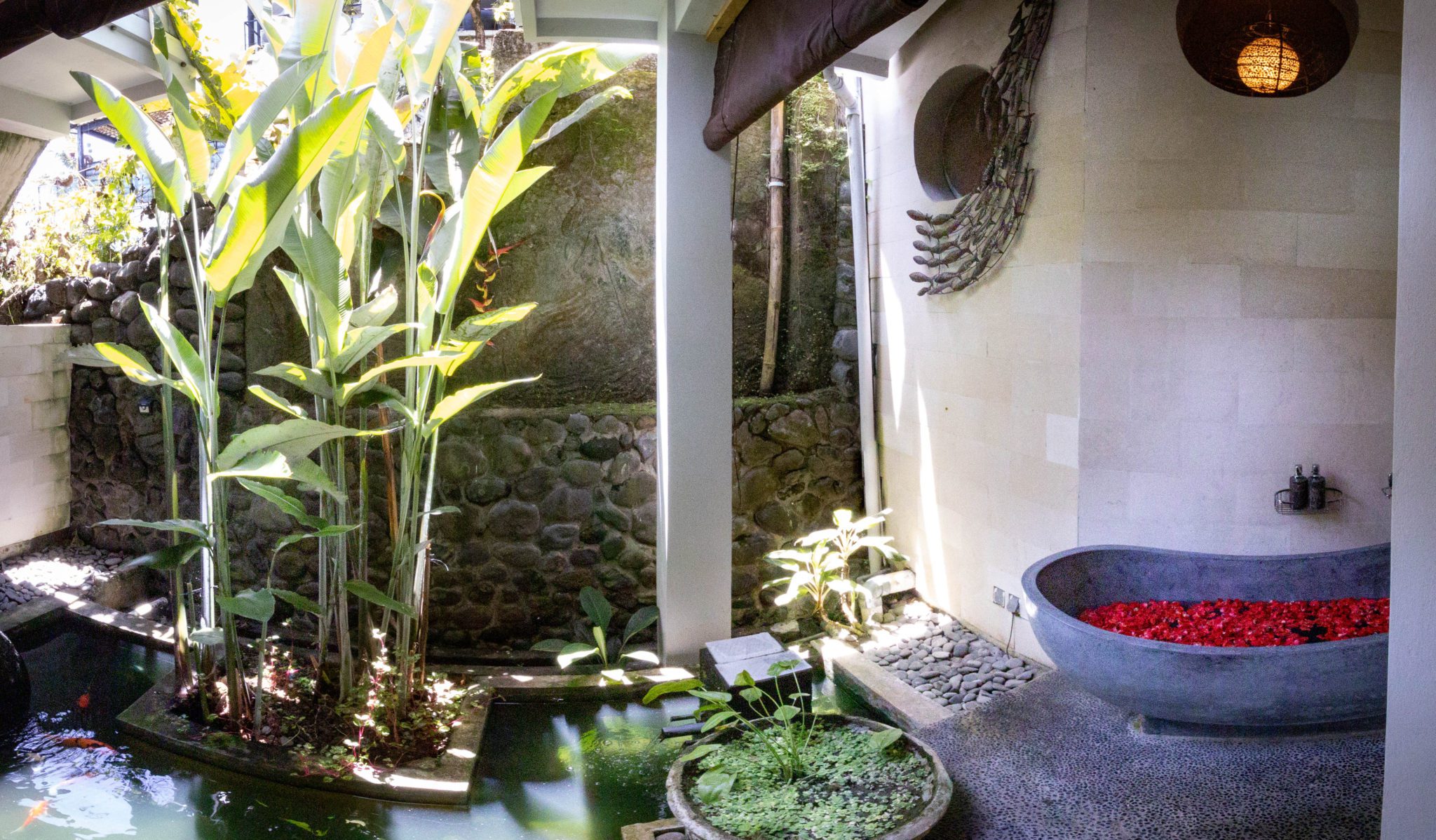 Samastiti ubud villa rental fish pond